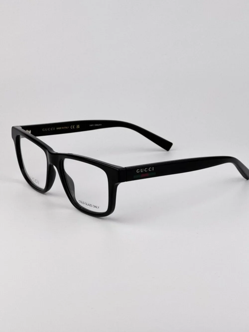Gucci GG1987O 001 Rectangle Eyeglasses – Shiny Black | Men’s Designer Frames